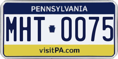 PA license plate MHT0075