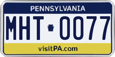 PA license plate MHT0077