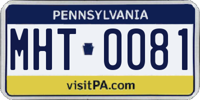 PA license plate MHT0081