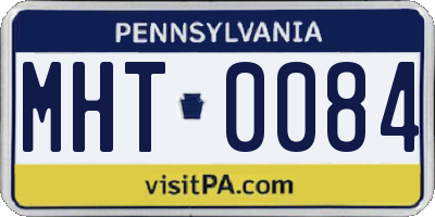 PA license plate MHT0084