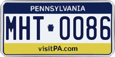 PA license plate MHT0086