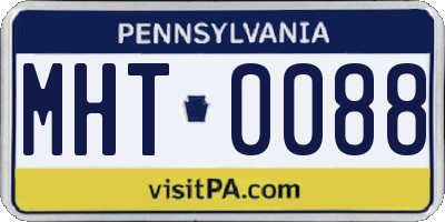 PA license plate MHT0088
