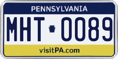 PA license plate MHT0089