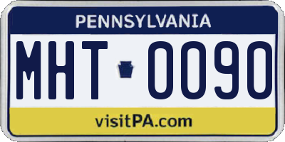 PA license plate MHT0090