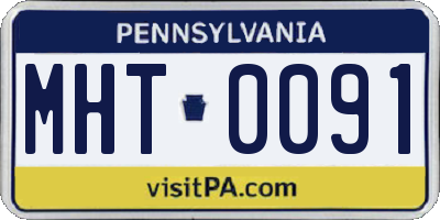 PA license plate MHT0091