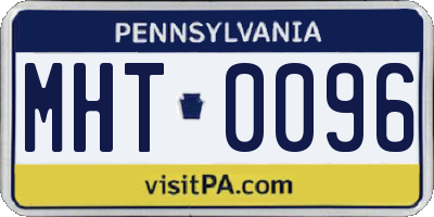PA license plate MHT0096