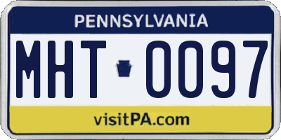 PA license plate MHT0097