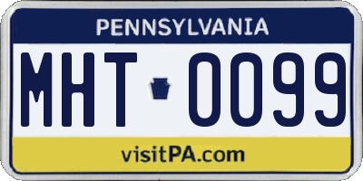 PA license plate MHT0099