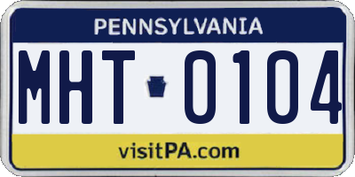PA license plate MHT0104