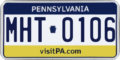 PA license plate MHT0106