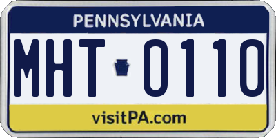 PA license plate MHT0110