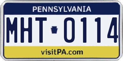 PA license plate MHT0114