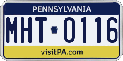 PA license plate MHT0116