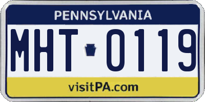 PA license plate MHT0119