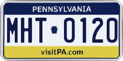 PA license plate MHT0120