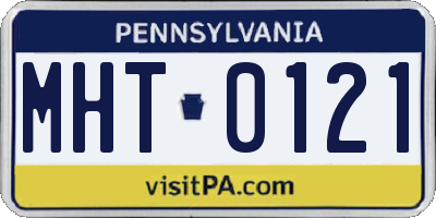 PA license plate MHT0121