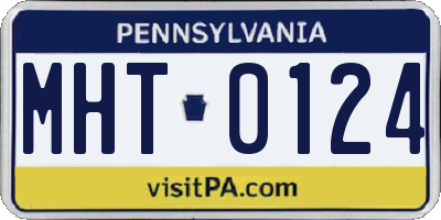 PA license plate MHT0124
