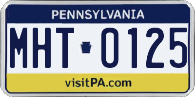 PA license plate MHT0125