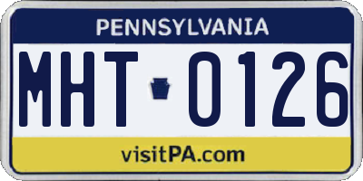 PA license plate MHT0126