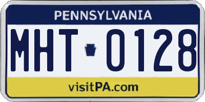 PA license plate MHT0128