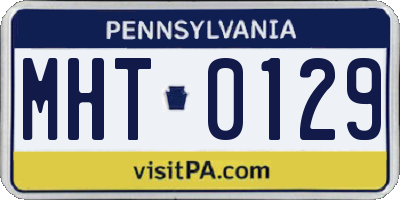 PA license plate MHT0129