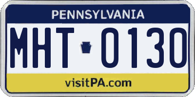 PA license plate MHT0130