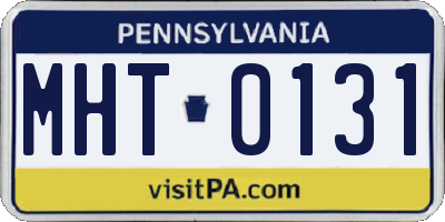 PA license plate MHT0131