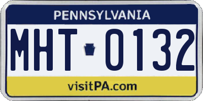 PA license plate MHT0132