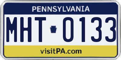 PA license plate MHT0133