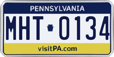 PA license plate MHT0134