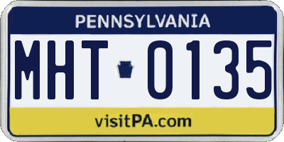 PA license plate MHT0135