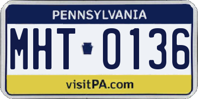 PA license plate MHT0136