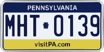 PA license plate MHT0139