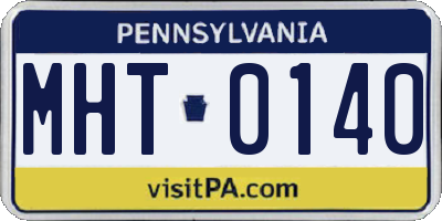 PA license plate MHT0140