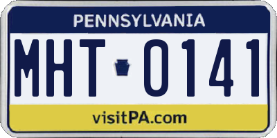 PA license plate MHT0141