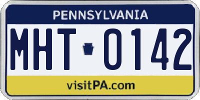 PA license plate MHT0142