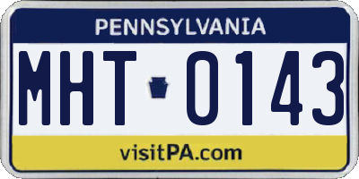 PA license plate MHT0143