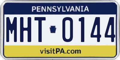 PA license plate MHT0144