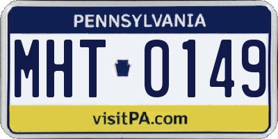 PA license plate MHT0149