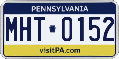PA license plate MHT0152