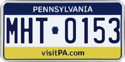 PA license plate MHT0153