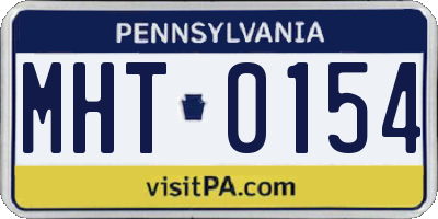 PA license plate MHT0154