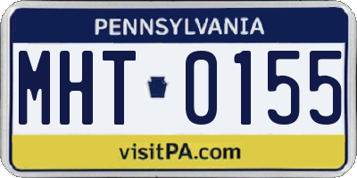 PA license plate MHT0155