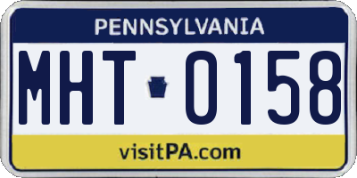 PA license plate MHT0158