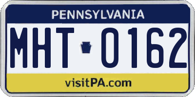 PA license plate MHT0162