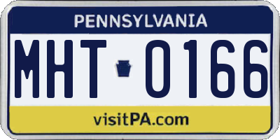 PA license plate MHT0166