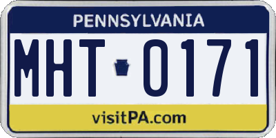 PA license plate MHT0171