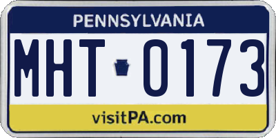 PA license plate MHT0173