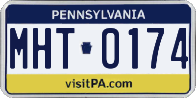 PA license plate MHT0174
