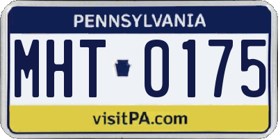 PA license plate MHT0175